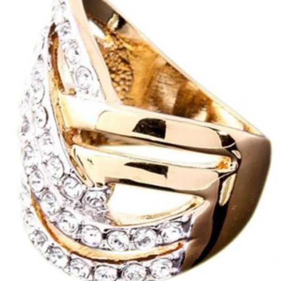 Women Luxury Alloy Finger Band Inlaid Ring Zinc Alloy Jewelry Gift size … - Picture 4 of 5